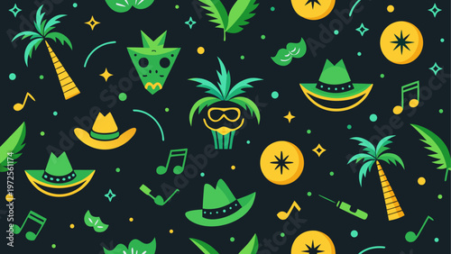 Vibrant neon numbers and symbols glowing in dark space