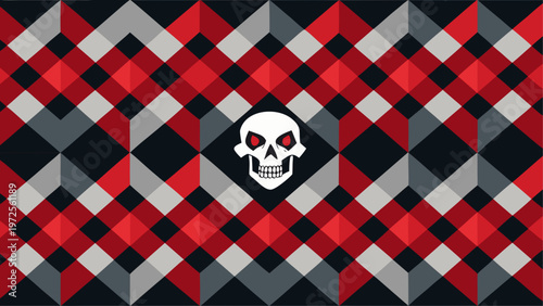 Silhouette of a mysterious figure with glowing red eyes