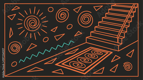 Retro arcade game joystick and buttons set on a circuit board