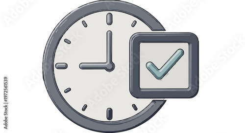 Clock with a checkmark icon representing time management and task completion
