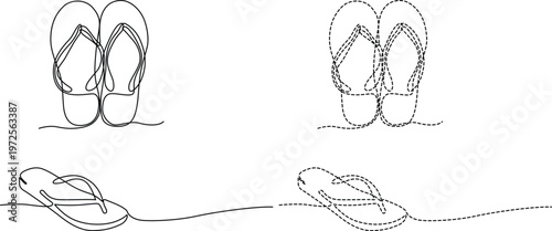 Evolution of flip-flops from flat to adjustable strap designs Vector