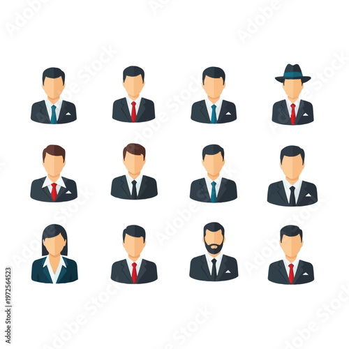 Business people icons in suits 1.