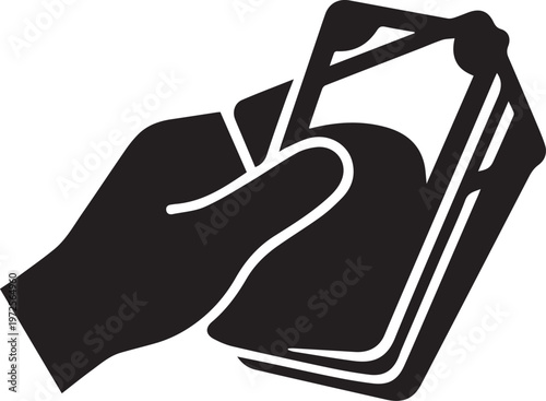 Financial Victory and Wealth Success Silhouette Vector