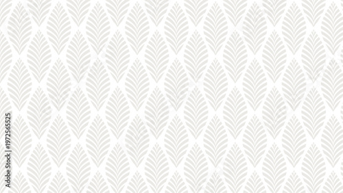 Elegant seamless pattern of stylized leaves in soft gray tones on a light background.