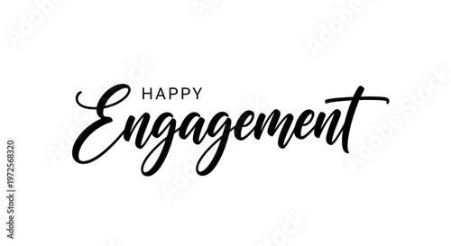 Happy Engagement elegant script typography design.