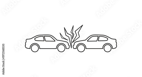 Two cars colliding head-on with a burst of energy and sparks emanating from the impact zone.