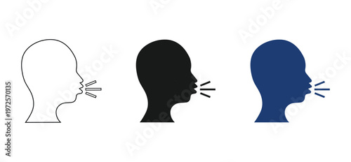 Speaking Icon Vector – Talking Person Communication Symbol