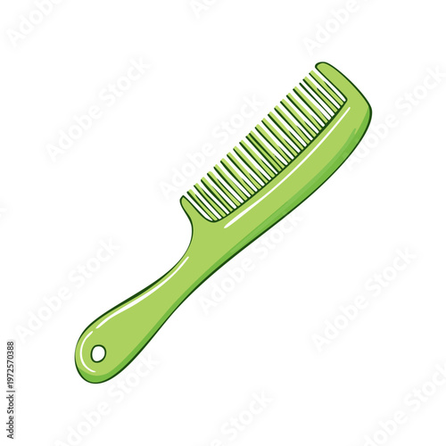 Simple Green Plastic Comb for Hair Styling and Grooming