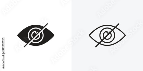 Eye crossed vectors icons pack for apps and Ui Ux desigs