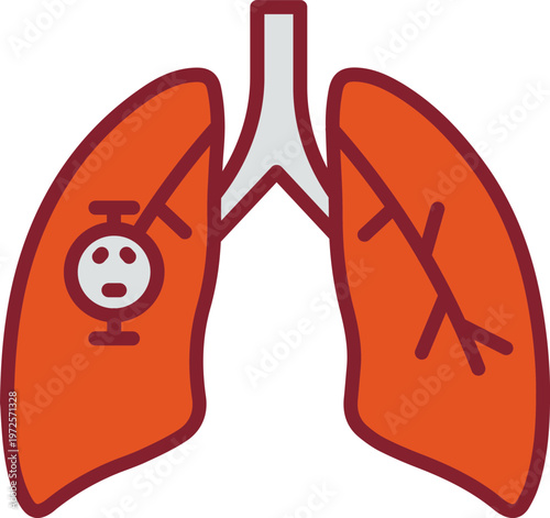 Lung Cancer Vector Icon