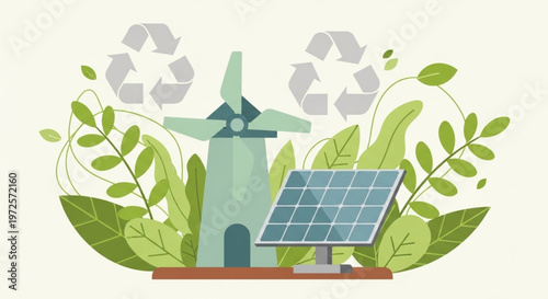 solar panels and plant