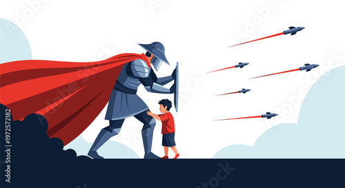 Businessman in a blue suit slipping and falling backwards on a wet surface near a yellow caution wet floor warning sign.