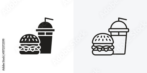 Hamburger soda vectors icons pack for apps and Ui Ux desigs