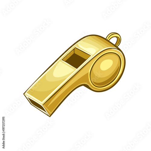 Golden Sports Whistle a Classic Referee Tool for Signaling Victory or Foul Play