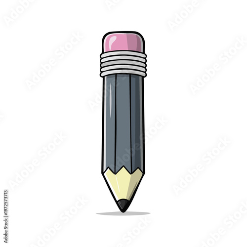 Simple cartoon pencil with eraser perfect for drawing writing and creative projects