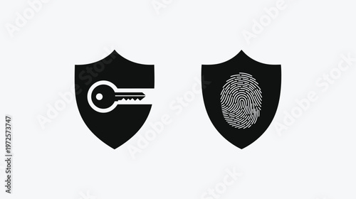 A silhouette of a hiker with a backpack standing and using a mobile phone against white background