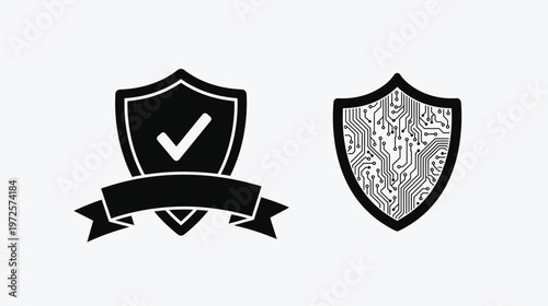 Two distinct silhouettes of hikers carrying backpacks while walking during their outdoor trek