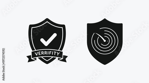 A black silhouette of a food delivery cyclist carrying a large square box on his back in city