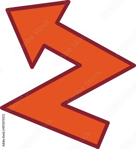ZigZag Arrow Vector Icon