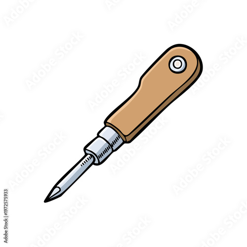 Cartoon Awl with Wooden Handle for Sewing and Crafting