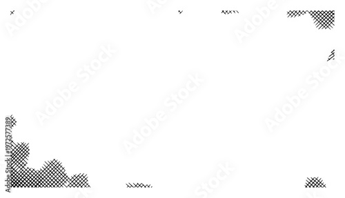 Collection of hand drawn hatching and shading border elements in engraving style