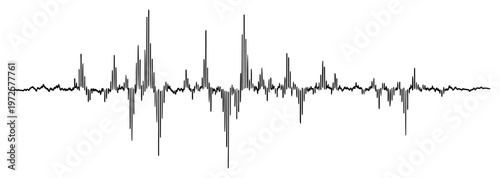 Minimalist hand drawn style illustration of a sound wave or frequency signal waveform