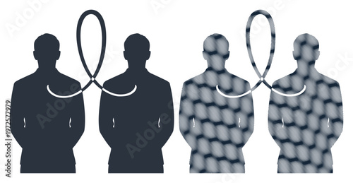 Abstract representation of connection and individuality between two people