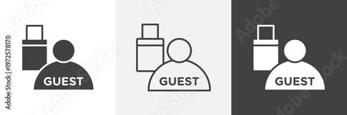 Guest icon element for design projects and web designs