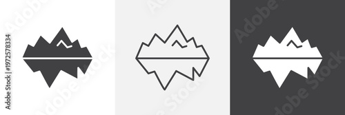 Iceberg icon element for design projects and web designs