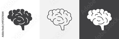 Human brain icon element for design projects and web designs
