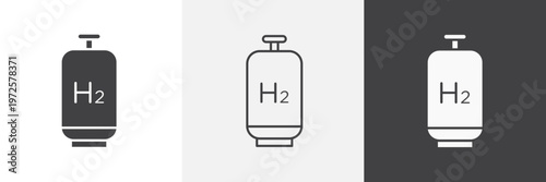 Hydrogen gas tank icon element for design projects and web designs