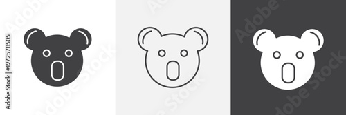 Koala head icon element for design projects and web designs