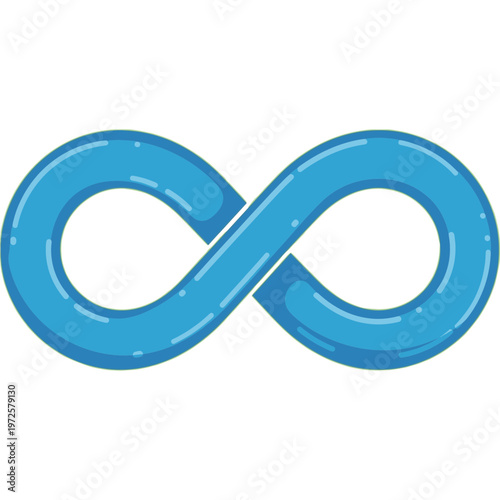 A graphic illustration of a blue infinity symbol on a white background