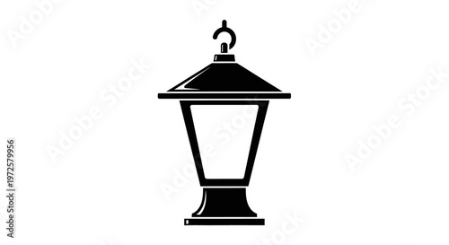 Black Outdoor Post Lantern Light Fixture.