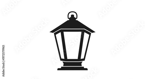 Black Outdoor Lantern Light Fixture.