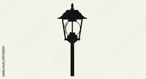 Black silhouette of a street lamp.