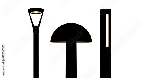 Black silhouette street lamp post light.