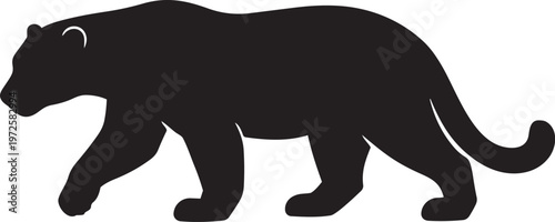 Jaguar in Black Vector Style