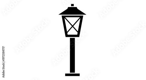 Black Street Lamp Post Icon.