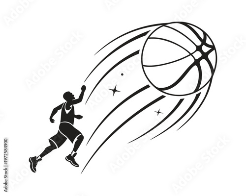 Minimal Basketball Vector Collection – Clean Sports Icons and Player Silhouettes, Flat Design