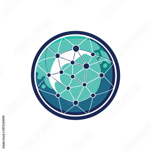 Geometric network of interconnected nodes within a circular boundary