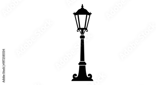 Black street lamp post silhouette.