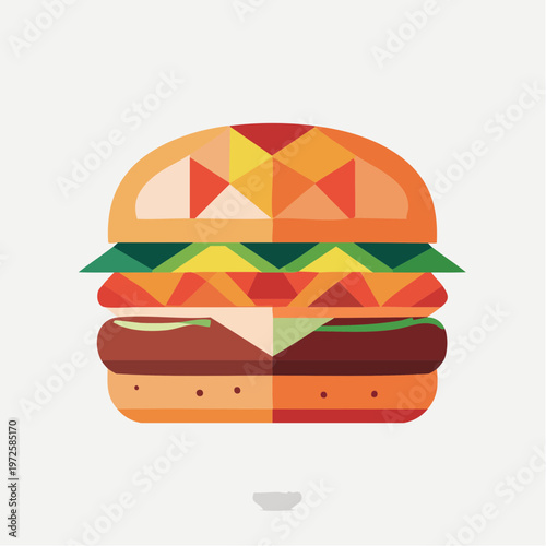 Burger Géométrique Fast-Food
