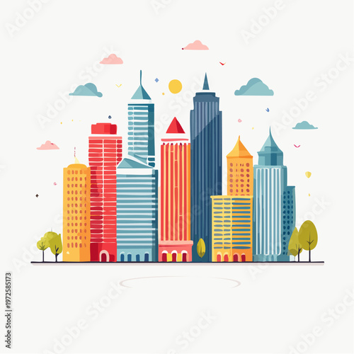 Skyline Ville Géométrique
