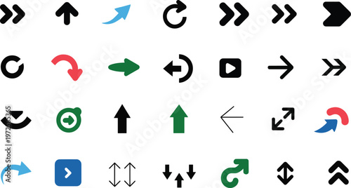 collection of various arrows and direction icons