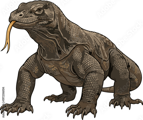 fearsome prehistoric komodo dragon giant lizard reptile
