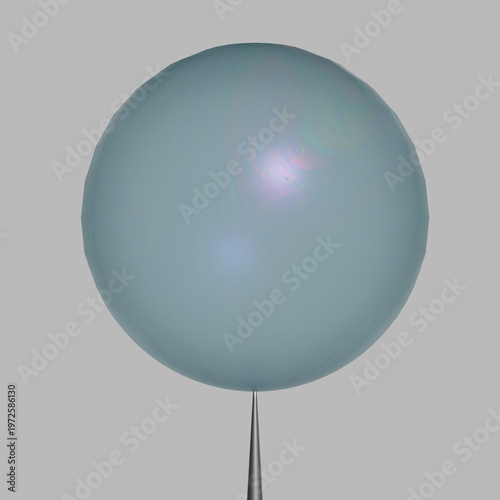 Bubble about to Burst from Pin 3D illustration