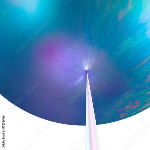 Bubble about to Burst from Pin 3D illustration