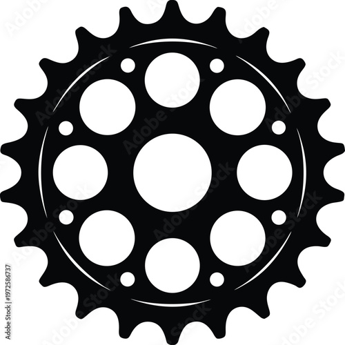 Black Gear Sprocket Silhouette Icon Vector