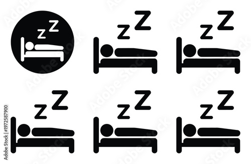 Of people sleeping in beds with 'Z' symbols indicating sleep